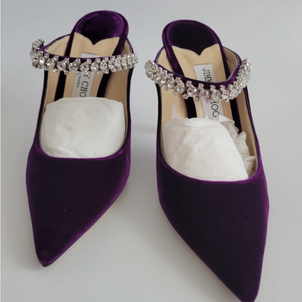 New jimmy choo bing heels in velvet